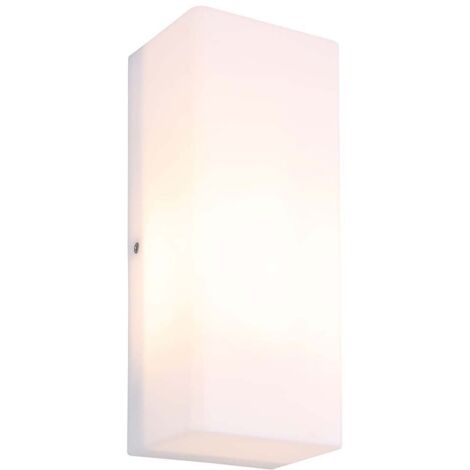 Außenwandleuchte Außen Wandlampe Fassadenleuchte Kunststoff weiß opal B 25 cm
