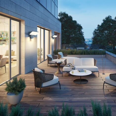Außenwandleuchte Außenlampe mit Bewegungsmelder,IP65 LED, mit Schwenkbar LED Panel, 3000K Außenleuchte für Garten Terrasse