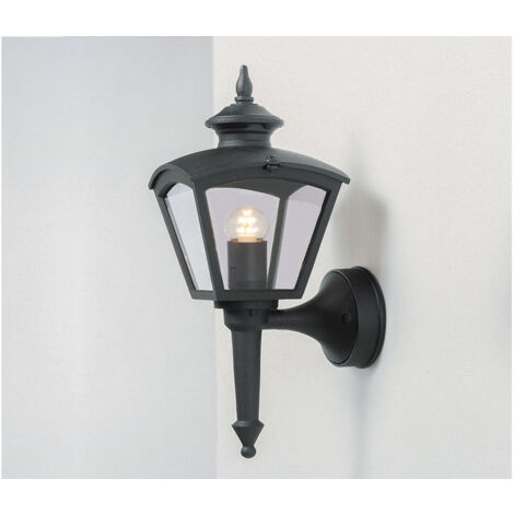 Außenwandleuchte CASSIOPEIA Laterne aus Aluminium, Höhe 43cm, Schwarz