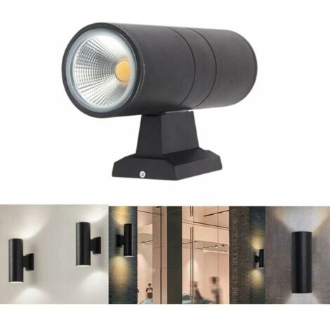 Außenwandleuchte, doppelköpfige LED, wasserdicht, Gartenwandleuchte mit warmweißem Licht (6W)