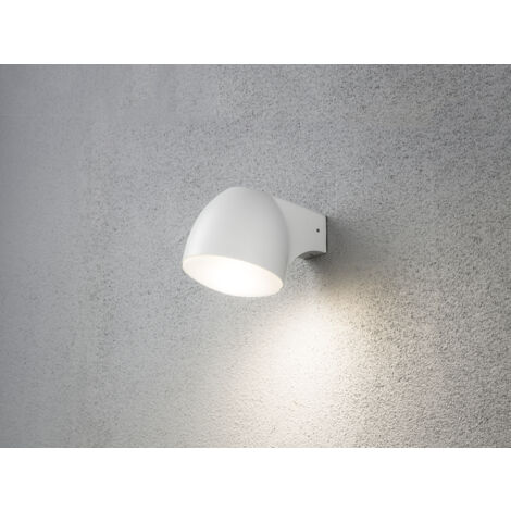 Außenwandleuchte Downlight FERRERA Alu weiß, mit High Power LED, Höhe 13cm