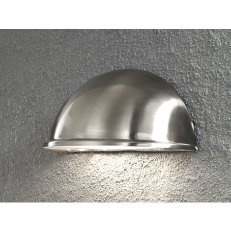 Außenwandleuchte Downlight TORINO in Edelstahl, 28 x 13,5 cm, Hausbeleuchtung