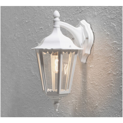 Außenwandleuchte FIRENZE, 6-strebig, E27, Aluminium weiß, Höhe 45cm