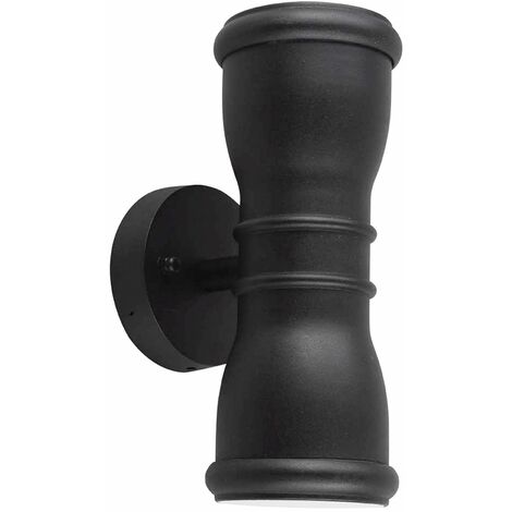 Außenwandleuchte IP44 Schwarz GU10 3000 K Aluminium Modern Up Down Wandlampe außen Terrasse