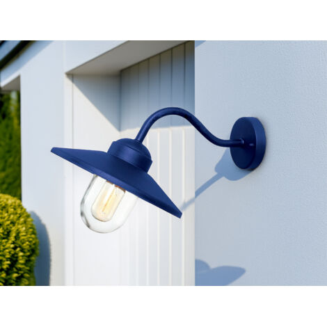 Außenwandleuchte KLAMPENBORG aus Edelstahl Blau, Ausladung 42cm