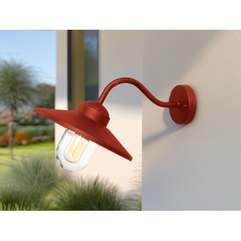 Außenwandleuchte KLAMPENBORG aus Edelstahl Rot, Ausladung 42cm