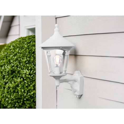 Außenwandleuchte LED Laterne stehend Aluminium Weiß, Höhe 51cm