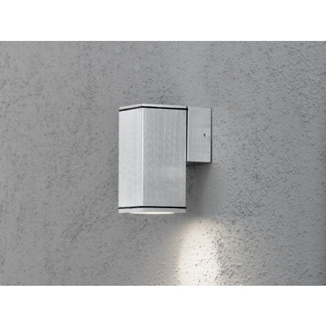 Außenwandleuchte MONZA Downlight, Aluminium Silbergrau, Höhe 13,5cm