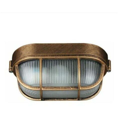 Außenwandleuchte, ovale Wandleuchte aus Aluminiumdruckguss, nautische Wandleuchte im Vintage-Industrie-Stil