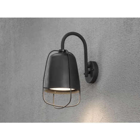 Außenwandleuchte PERUGIA, Aluminium schwarz, E27, IP44