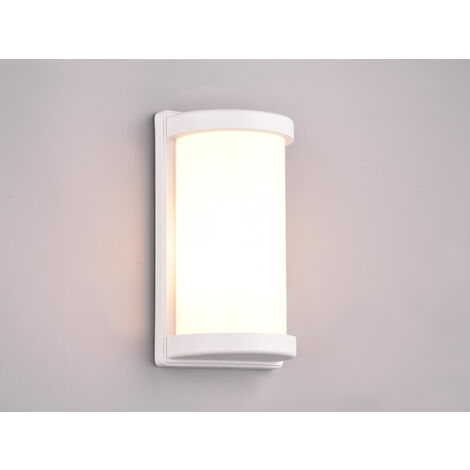 Außenwandleuchte PUELO Aluminium & Acrylglas Weiß, Höhe 27cm