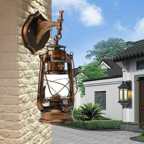 Außenwandleuchte Vintage Gartenlampe Außenwandlaternen Retro Rustikal Wandlampe Aussen Dekorative Außenlampe Wandleuchte Rustikale Industrie-Wandlampe Outdoor-Garten Flur Hängelampe E27