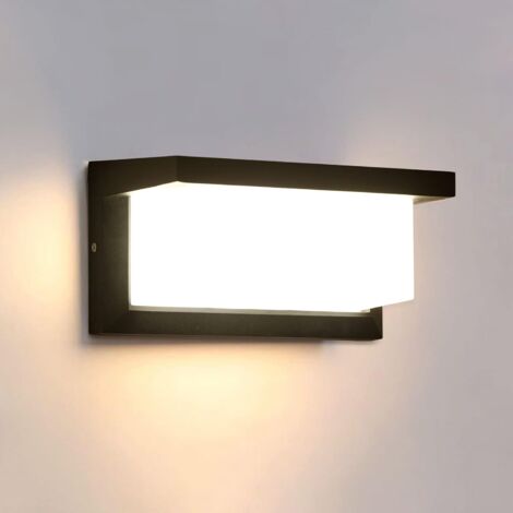 DELAVEEK Außenwandleuchte Wasserdicht IP65 LED Wandlampe Warmweiß 3000K Für Eingang Korridor Hof Garten Terrasse Balkon Garage Schwarz
