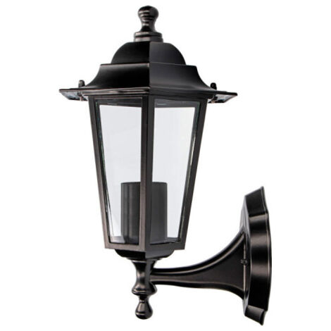 Außenwandleuchte Zurich aus Aluminium und EDM-Glas - 60W - E27 - Schwarz - Glühbirne nicht inbegriffen