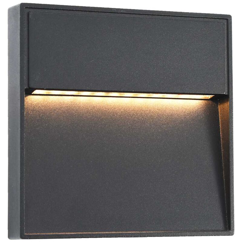 Vidaxl - Außenwandleuchten 2 Stk. led 3W Schwarz Quadratisch