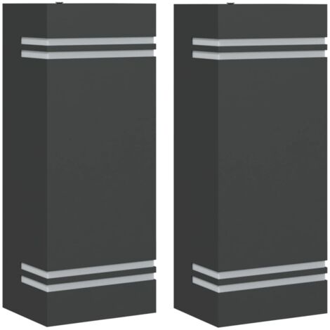 Außenwandleuchten 2 Stk. Schwarz Edelstahl vidaXL