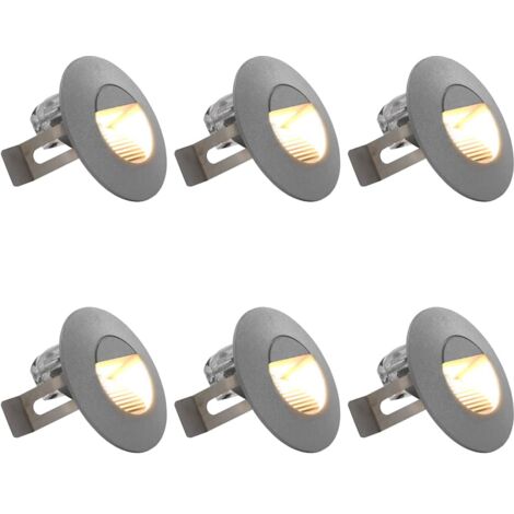 Außenwandleuchten 6 Stk. LED 2 W Silbern Rund vidaXL