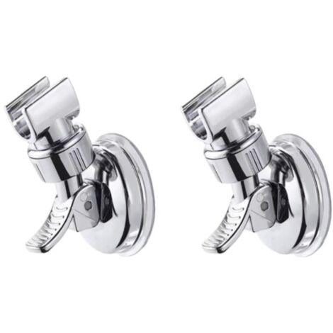 austauschbare Handbrausehalter, 360° drehbarer Saugnapf-Duschhalter, Duschhalter mit starker Saugkraft (Saugnapfbasis) – Silber