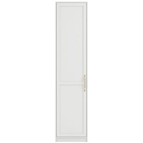 Austen 1 Door Wardrobe - Engineered Wood/Metal - L58 x W50 x H220 cm - White/Gold
