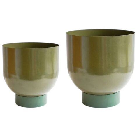 Austin Dual Metal Planters (Set of 2) - Mild Steel - Green