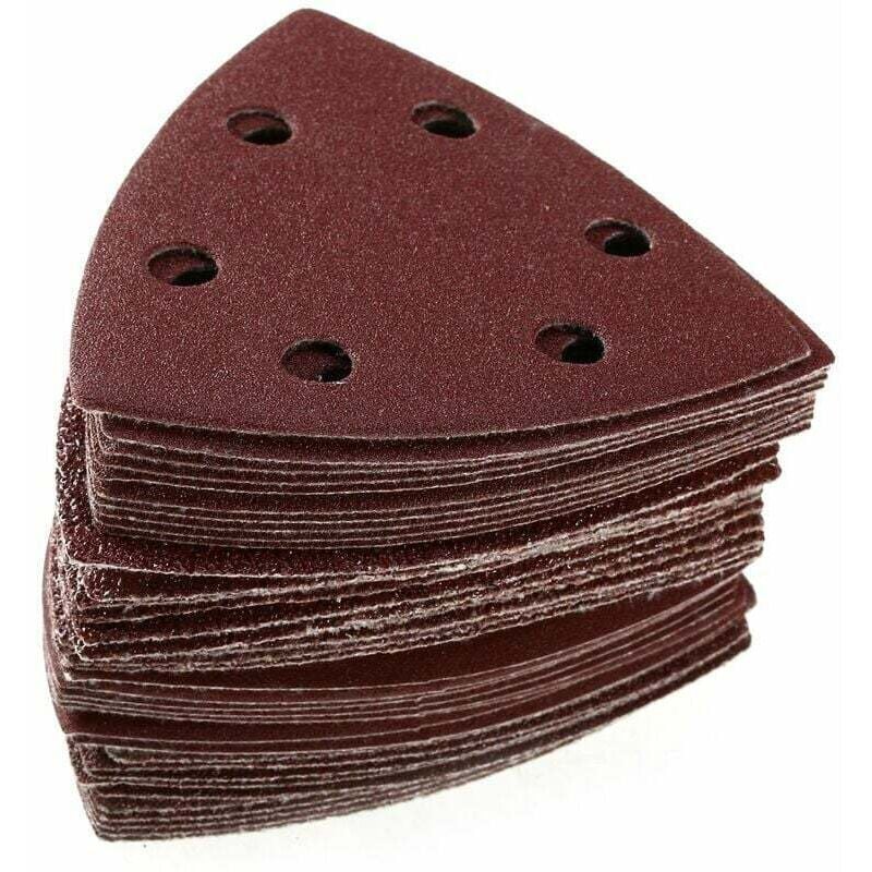 Image of Ausverkauf 100PCS Dreieck-Schleifscheiben Schleifpapier 6-Loch-Körnung 40/60/80/120/240