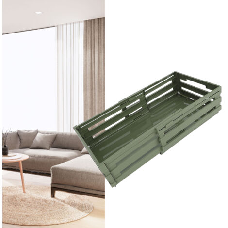 Ausziehbare Aufbewahrungsbox aus PP, stapelbare Organizer-Box für Wohnzimmer und Büro, ausziehbar von 30,5 bis 51,5 cm, grün.