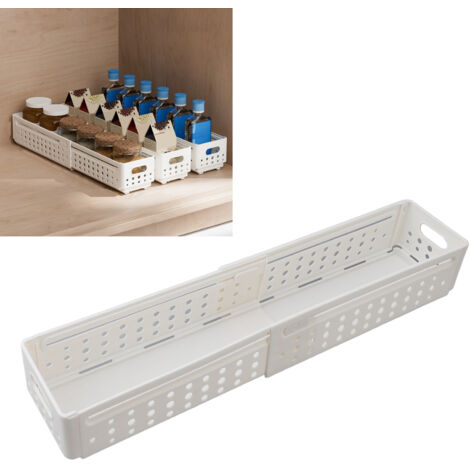 Ausziehbare Aufbewahrungsbox  Strapazierfähiger Kunststoff  3-teiliges, multifunktionales, stapelbares und erweiterbares Set für Küchenutensilien