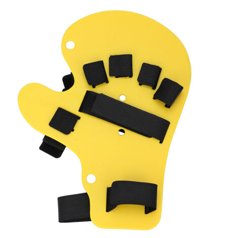 Ausziehbare Fingerschiene für die Rehabilitation nach einem Schlaganfall, gelbe Handbandage für das Training