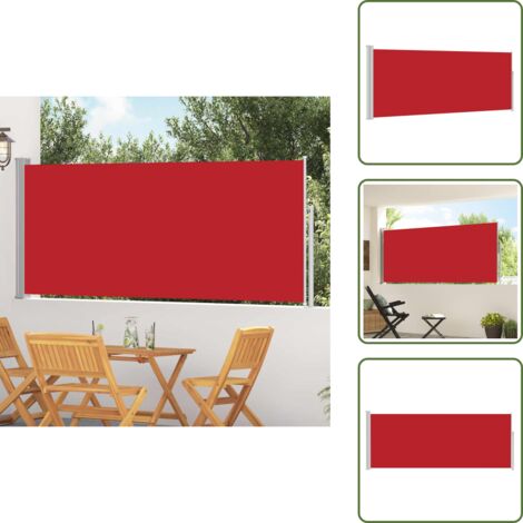 Ausziehbare Seitenmarkise 120x300 cm Rot - Sonnenschutz - Gartensonnenmarkise - Seitenmarkise - Balkonschutz - Windschutz