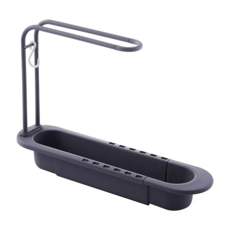 Ausziehbare Spülbeckenablaufstütze, Schwammaufbewahrungskorb, abnehmbarer Handtuchhalter, Organizer mit Handtuchstange