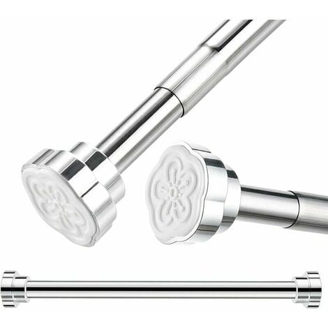 Ausziehbare Stange 40-55cm Edelstahl Teleskopstange Gardinenstange Duschstange Aufhänger Gardinenstange Garderobenspannstange Kein Bohren