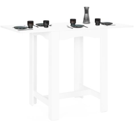 Ausziehbarer Bar-Hochtisch DONA 2 bis 4 Personen weiß 65-130 cm