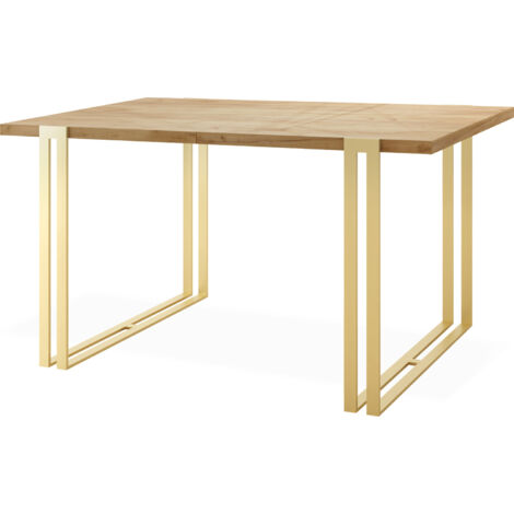 Ausziehbarer Esstisch - Großer Tisch im Loft-Stil mit Golden Metallbeinen 120 bis 220 cm - Industrietisch für das Wohnzimmer - Craft Eiche - 120 x 80 cm