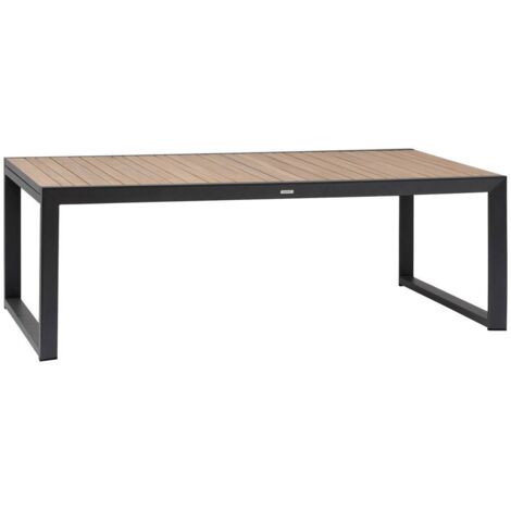 Hespéride Piazza Gartentisch – Ausziehbar 90-180 Cm, Epoxid-Aluminium, Lehmfarbe, 8 Plätze