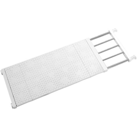Ausziehbarer Kleiderschrankboden 73–130 x 30 cm, weiß, 1-teilig. Vielseitig und robust. Tragkraft 25 kg (ohne Wandmontage).