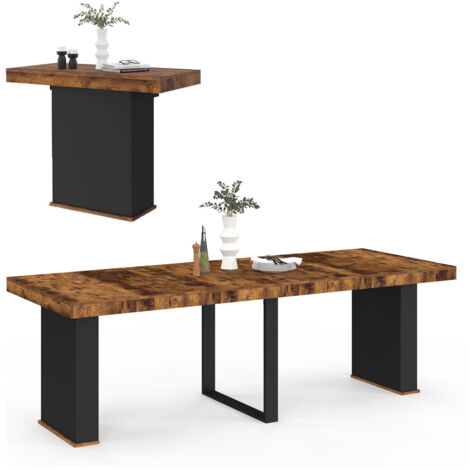 IDMARKET Ausziehbarer Konsolentisch EDEN 10 Personen 235 cm Holz und Schwarz