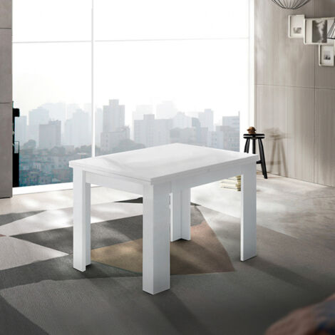 Ausziehbarer Konsolentisch weiß modernes 90-180x90cm Design Jesi Liber