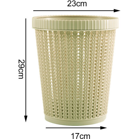 Ausziehbarer Mülleimer mit integriertem Beutel, Rattan-Imitat, grünes Design, 1 Stück, groß