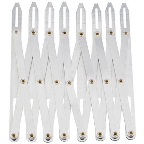 Ausziehbarer Nählehre, 16 cm/6,3 Zoll verstellbares Lineal, gleichmäßiger Aluminium-Teiler für den Haushaltsgebrauch, multifunktionales DIY-Vorhangzubehör für Ösenknopflöcher