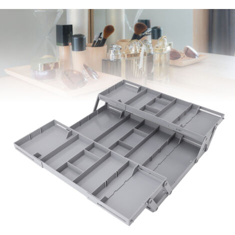 Ausziehbarer Schreibtisch-Organizer mit zwei Reihen, mehrstufigen Schubladen und faltbarem Design für Schmuck und Kosmetik