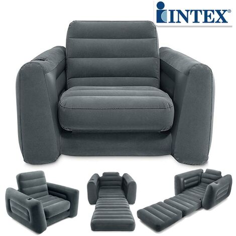 Ausziehbarer Sessel 117x224x66 cm Dunkelgrau INTEX