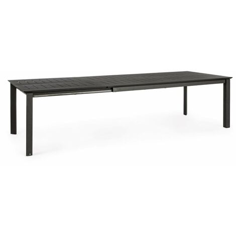 Ausziehbarer Tisch "Konnor" aus Aluminium-Teleskop-200-300x110 für Garten und Veranda -Anthrazit