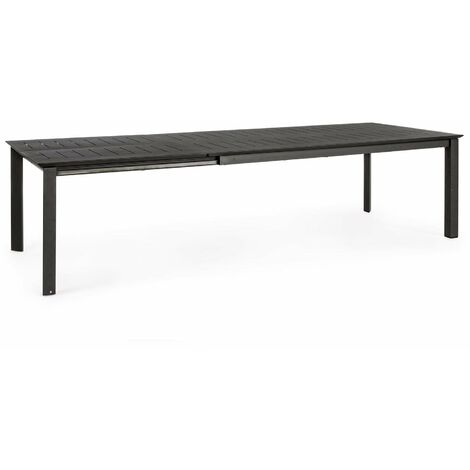 Ausziehbarer Tisch "Konnor" aus lackiertem Aluminium für Garten und Veranda 160/240 cm -Anthrazit