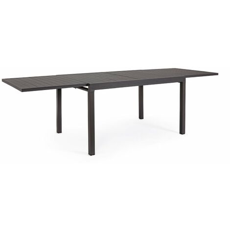 Ausziehbarer Tisch "Pelagius" aus Aluminium mit Platte für den Einsatz im Garten und auf der Veranda -Anthrazit / Groß