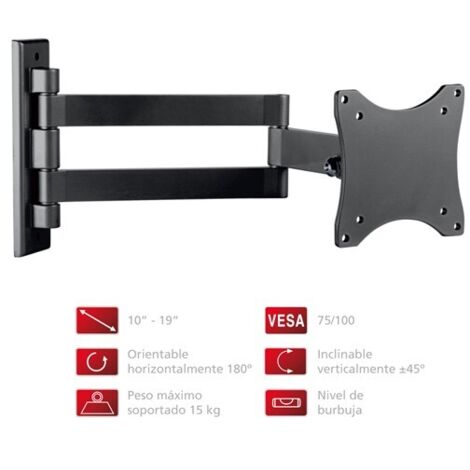 Ausziehbarer TV-Ständer VESA 75/100 SCHWARZ