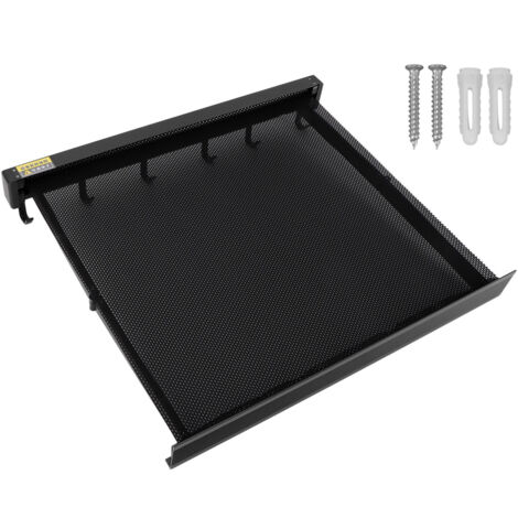 Ausziehbarer, wandmontierter Wäschetrockner aus Aluminium mit belüfteter Plattform, ideal für Badezimmer oder Terrasse, Farbe: Schwarz.