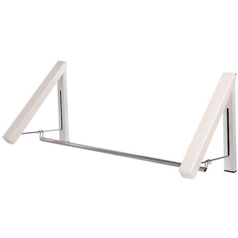Ausziehbarer, wandmontierter Wäschetrockner aus Edelstahl, 110 cm, einfache Montage ohne Bohren, ideal für Schlafzimmer oder Büro, 2 Stück, weiß.