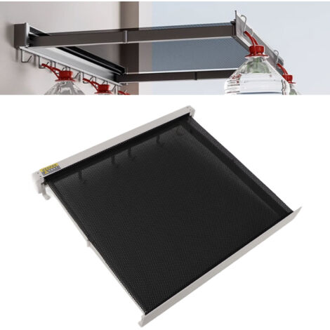 Ausziehbarer, wandmontierter Wäschetrockner mit Belüftungsgitter für Terrasse und Badezimmer – Eloxiertes Aluminium, 6 Haken, Halterung 42 x 37,8 cm (16,5 x 14,9 Zoll)
