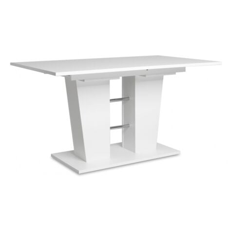 Ausziehbarer Wohnzimmertisch 140 x 190 cm mattweiß - Faenza