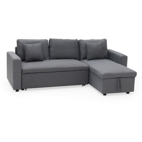 Ausziehbares Ecksofa CLARK 3-Sitzer grau